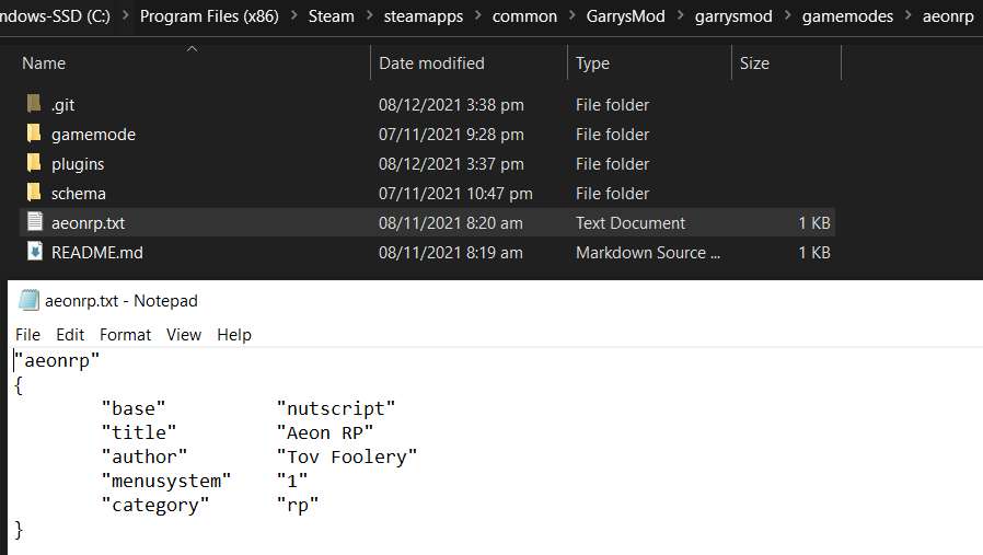 Gamemode .txt configured example